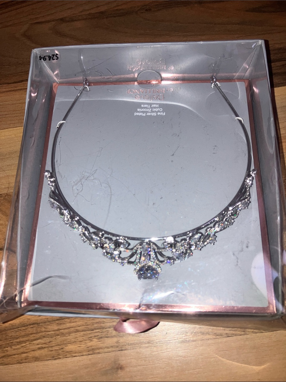 Believe By Brilliance Heart fine silver plated tiara